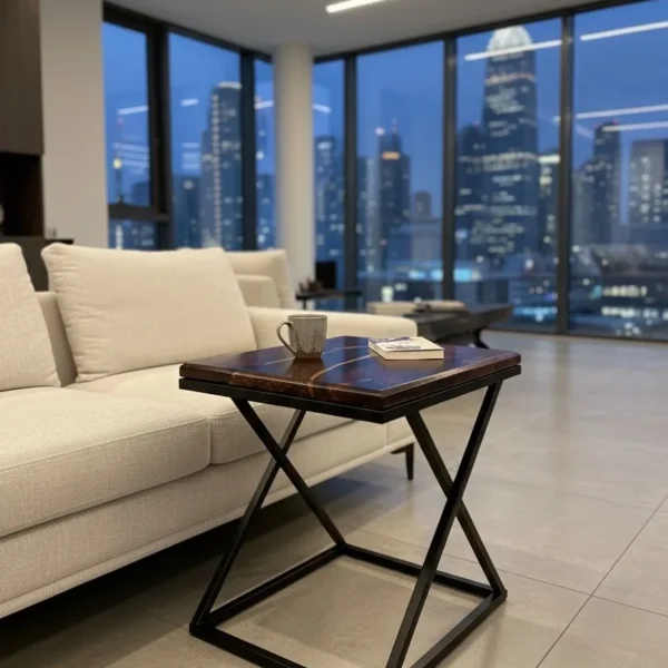 Urban Elegance — Solid Wood Side Table