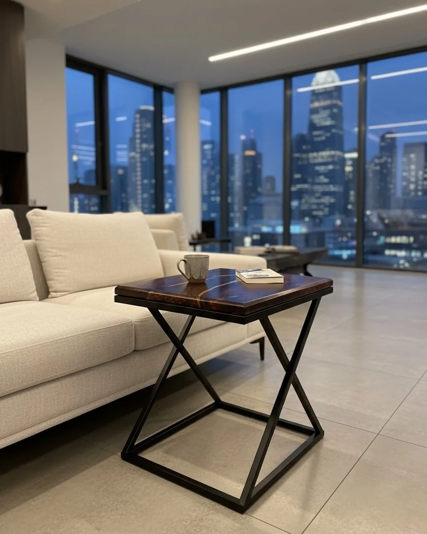 Urban Elegance — Solid Wood Side Table