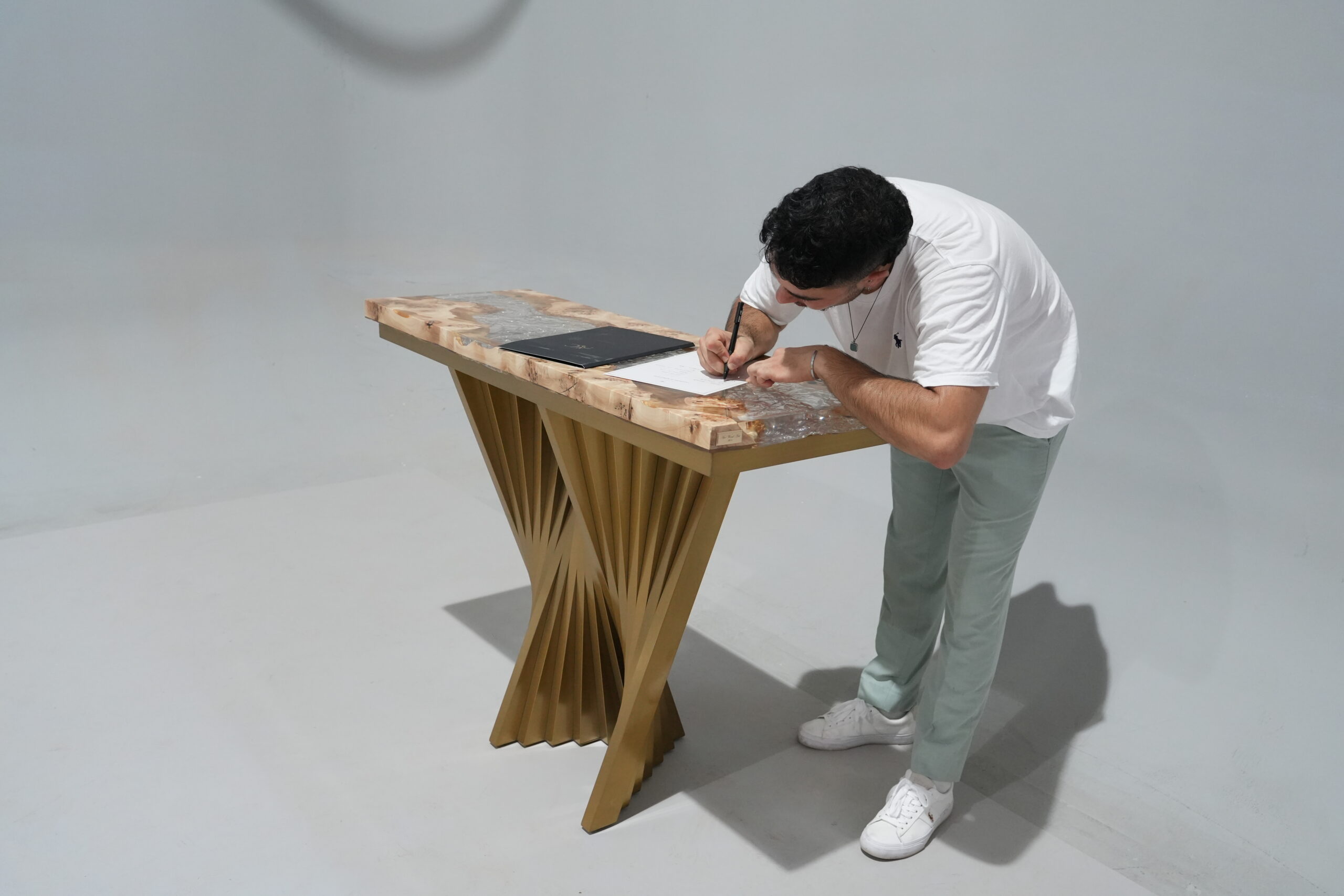 The Frozen Passage Console Table in a modern interior setting.